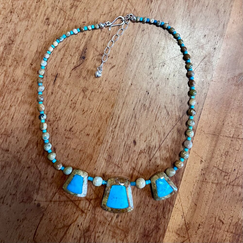 NWT | Jay King Turquoise & Jasper Necklace | Sterling Silver | 18-21” (517) - Picture 12 of 13